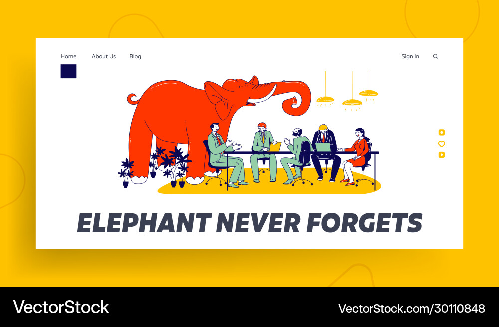 Unsolved and avoided problems landing page Vector Image