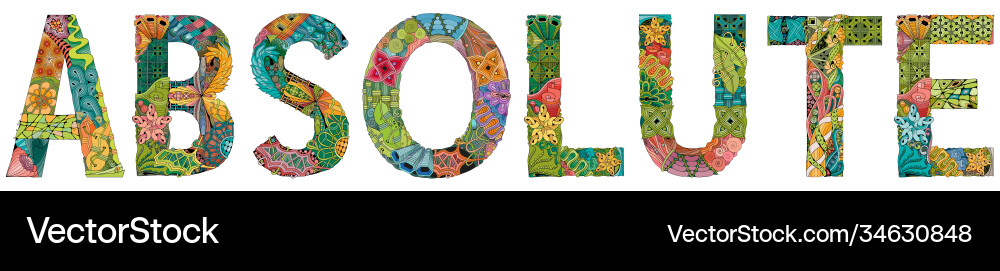 Word absolute entangle object Word absolute entangle object Vector Image