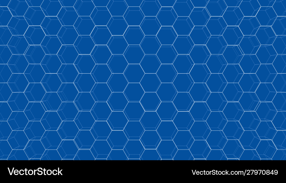 Abstract background hexagons outline vector image