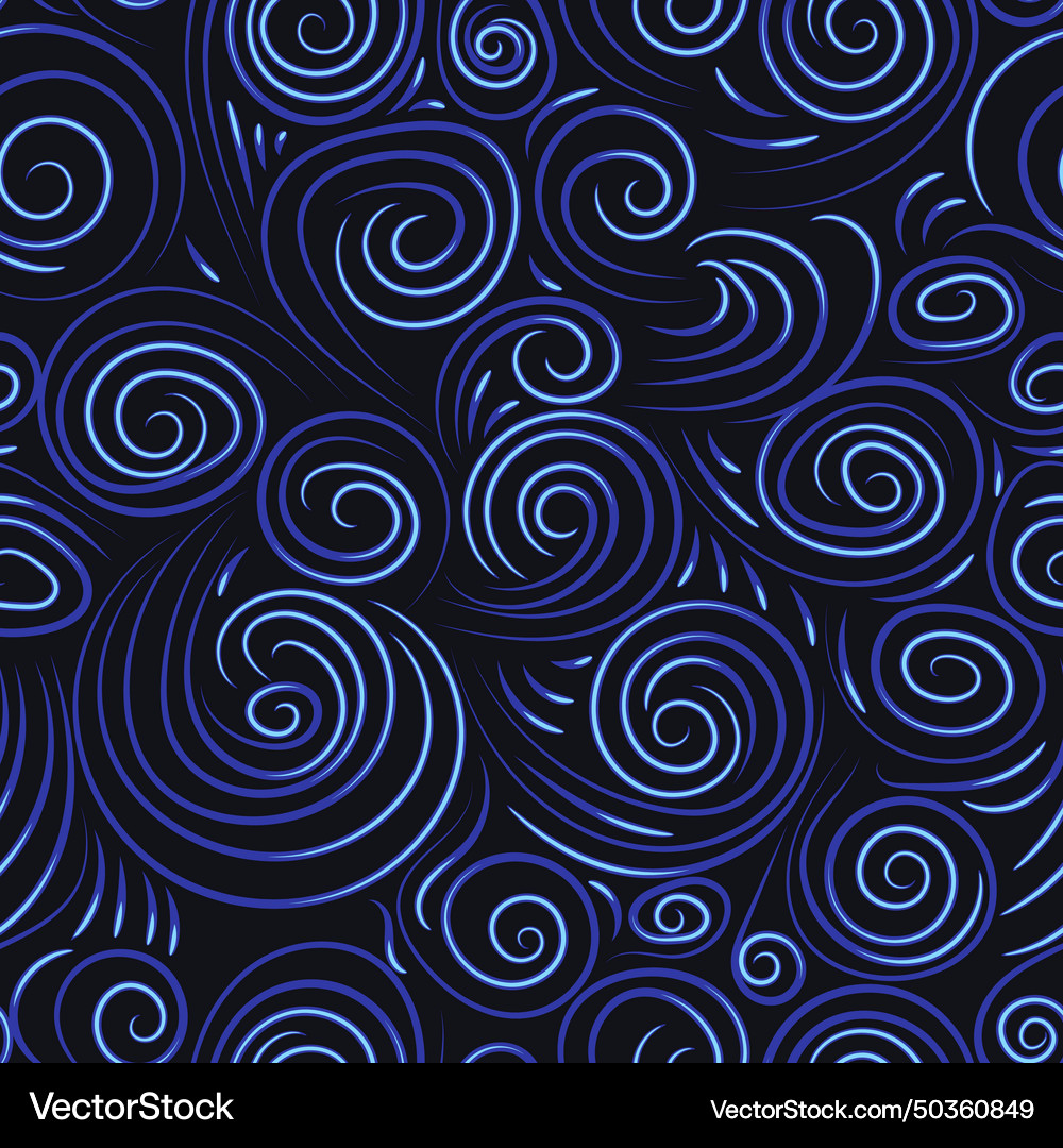 Abstract waves background seamless swirls pattern Vector Image