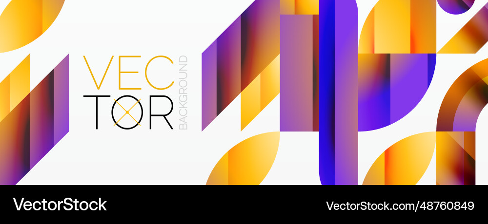 Assorted geometric shapes unite in a minimalistic Vector Image