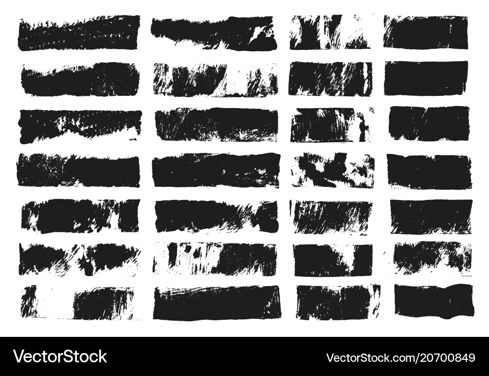 Big set of rectangular text box grunge paint Big set of rectangular text box grunge paint vector image