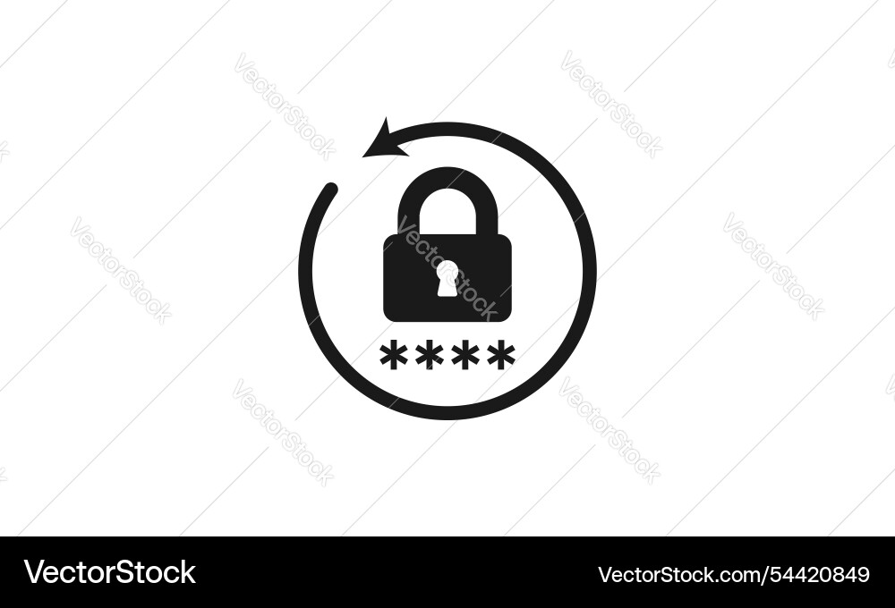Change password icon lock reload Change password icon lock reload vector image