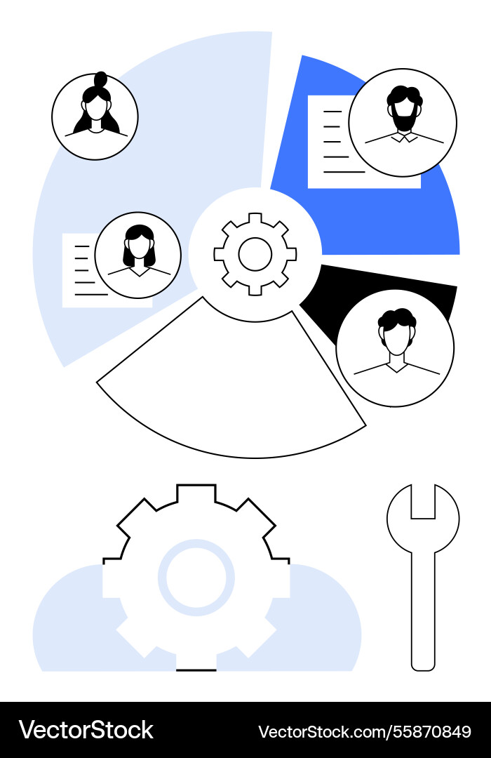 Collaboration and workflow management Collaboration and workflow management vector image