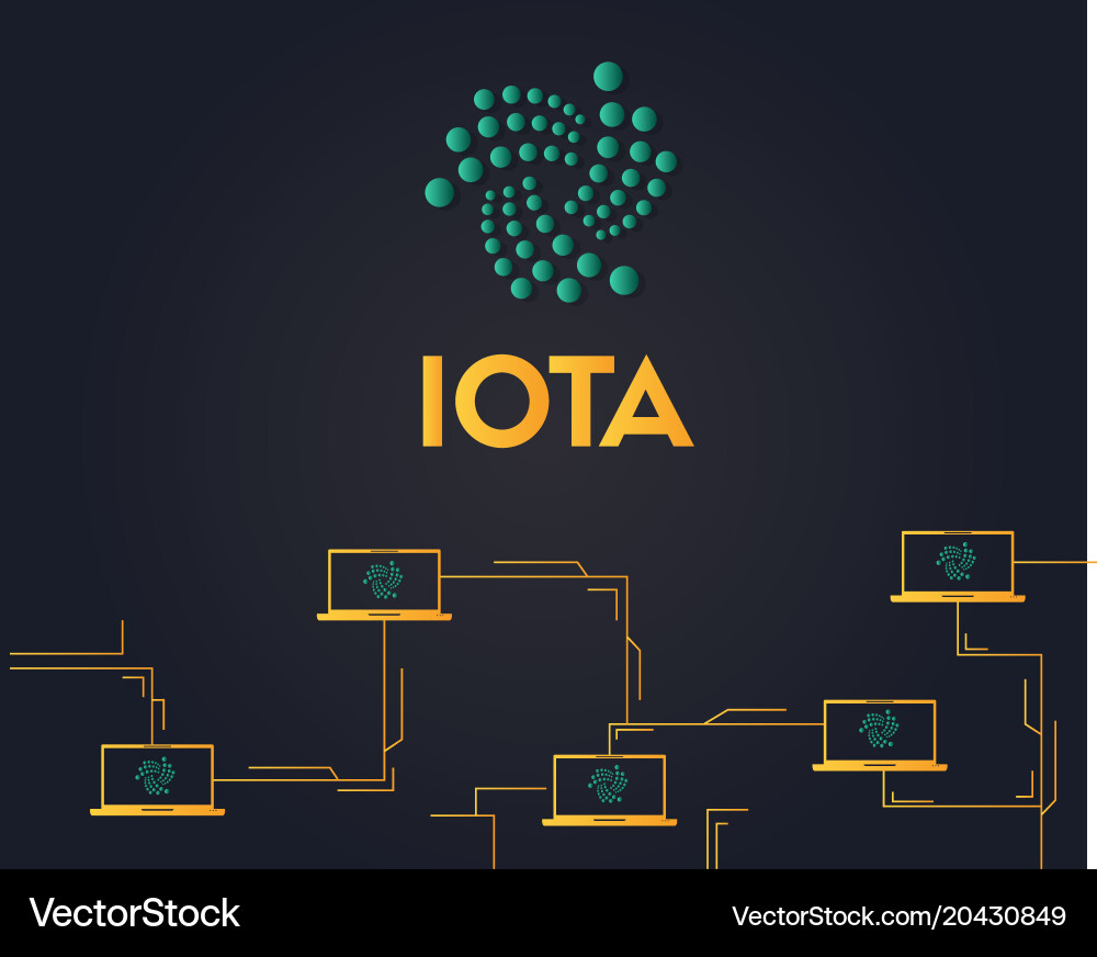 Cryptocurrency iota networking background style Vector Image