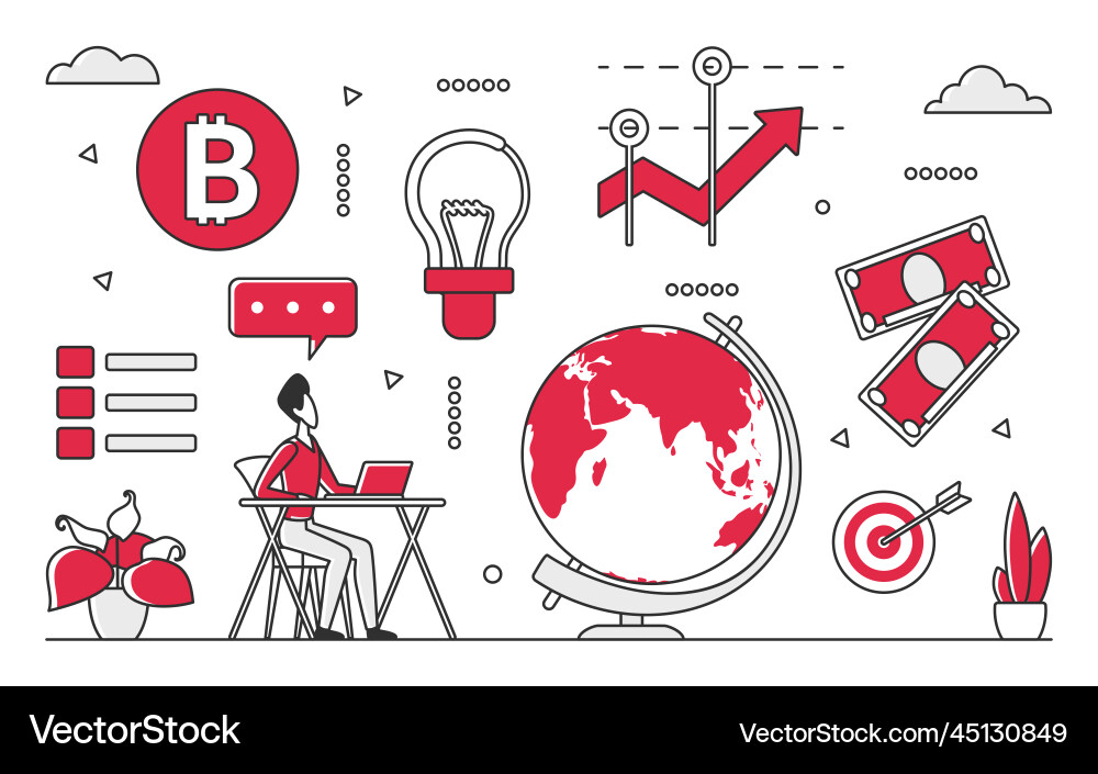 Cryptocurrency Stock Market Royalty Free Vector Image