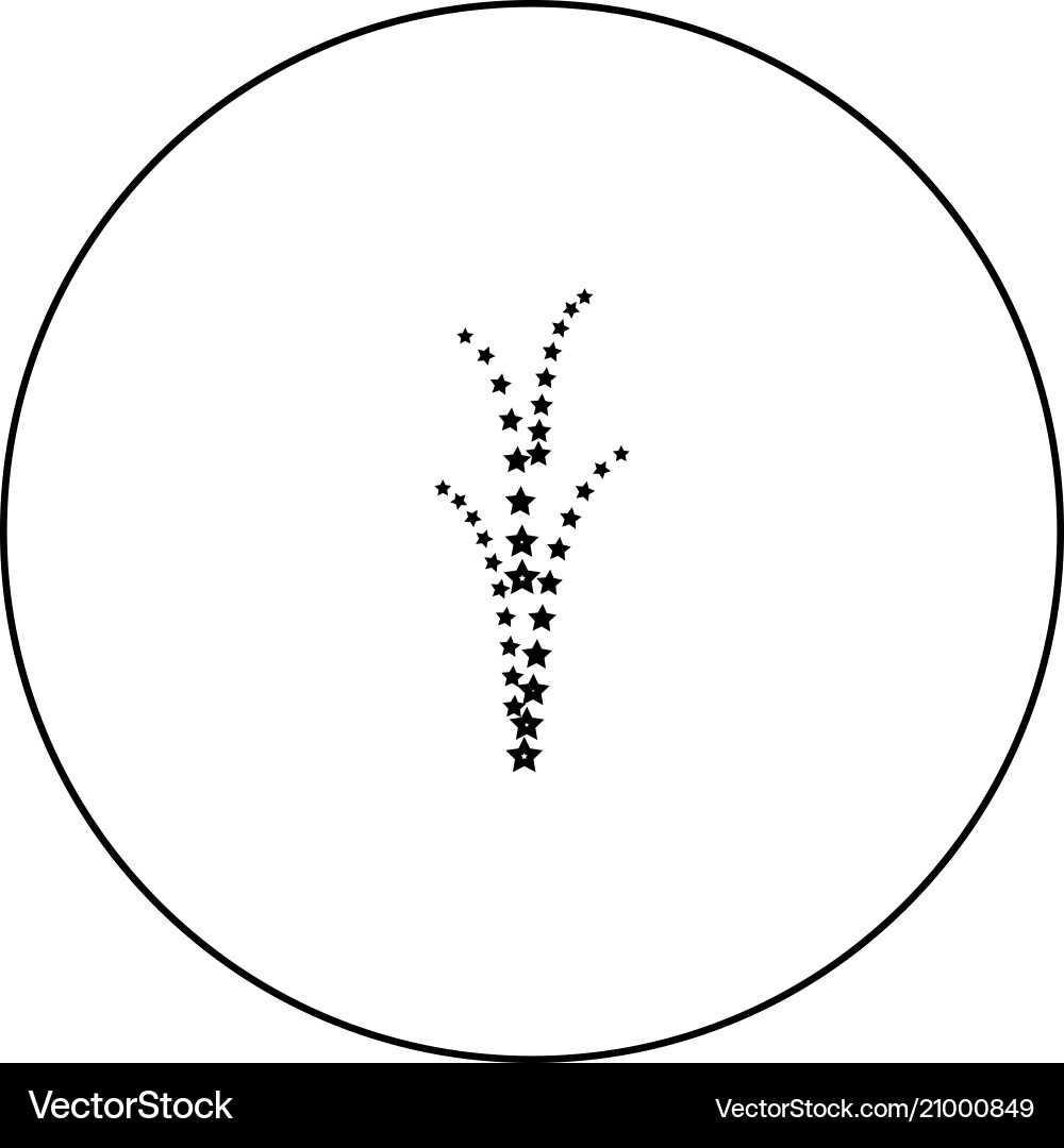Firework icon black color in circle Vector Image