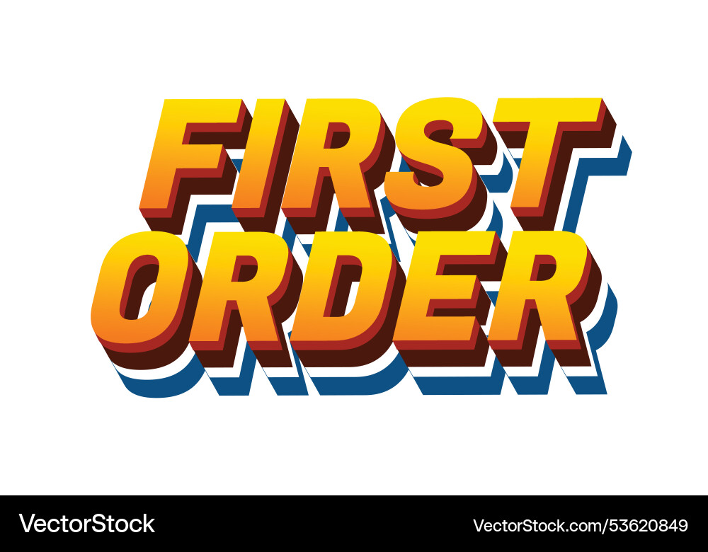 First order text effect in 3d style with modern First order text effect in 3d style with modern vector image