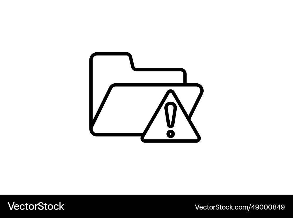 Folder error icon with exclamation mark Vector Image