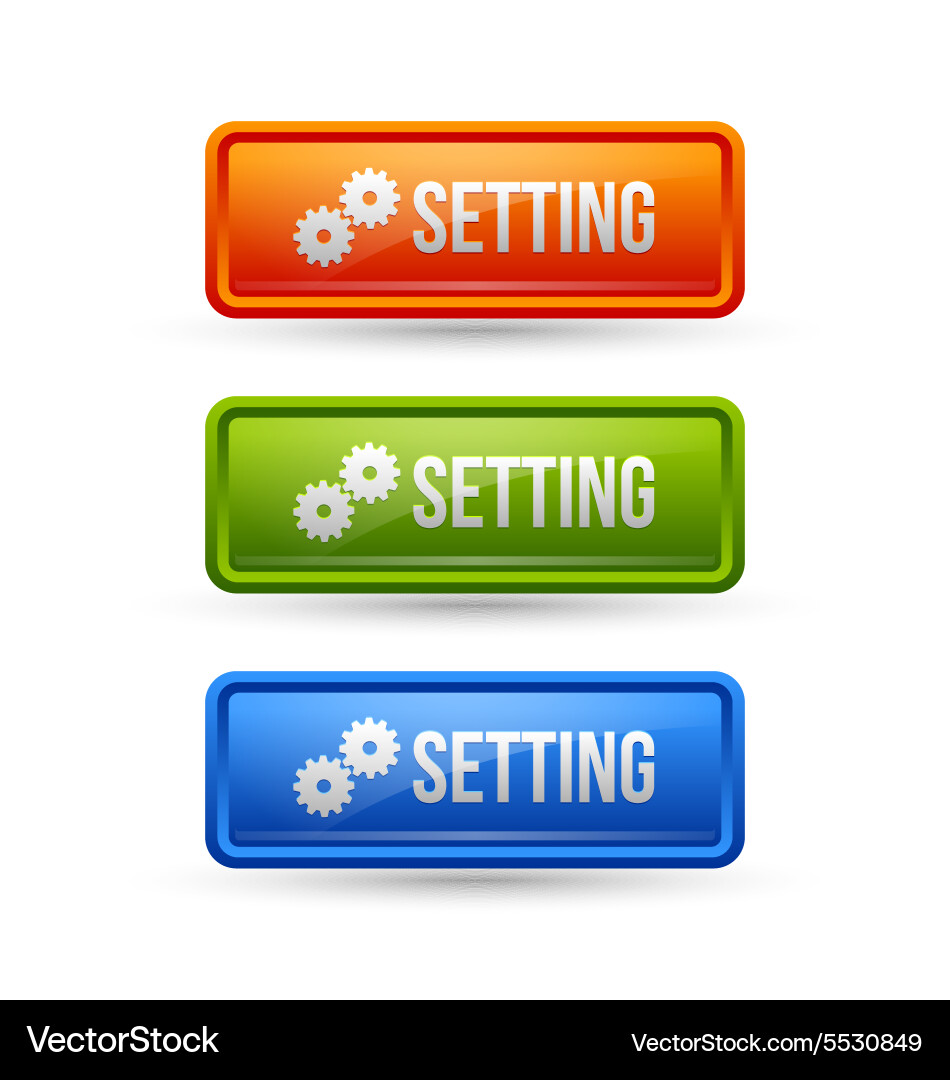 Glossy setting buttons vector image