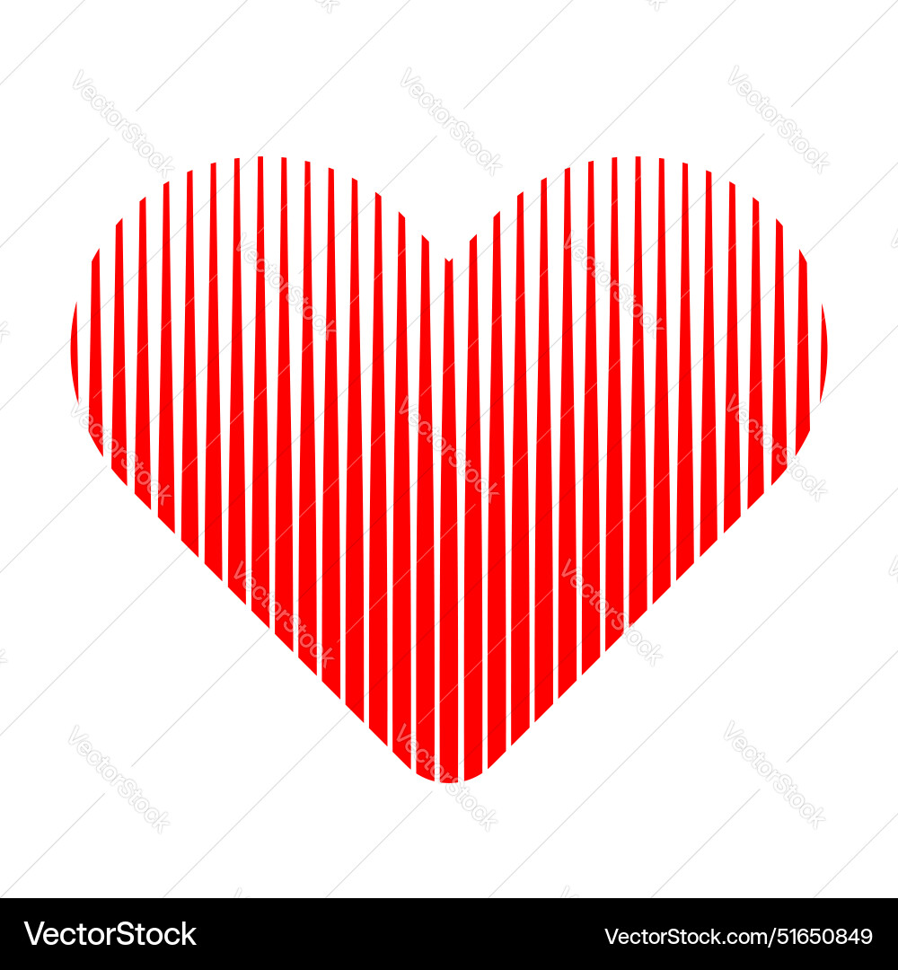 Heart shape with lined pattern icon symbol vector image