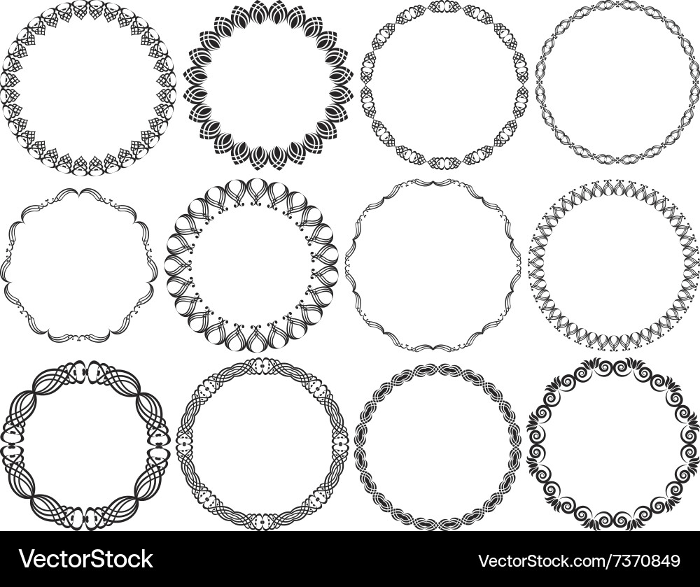Intricate Circle Frames Vector Image
