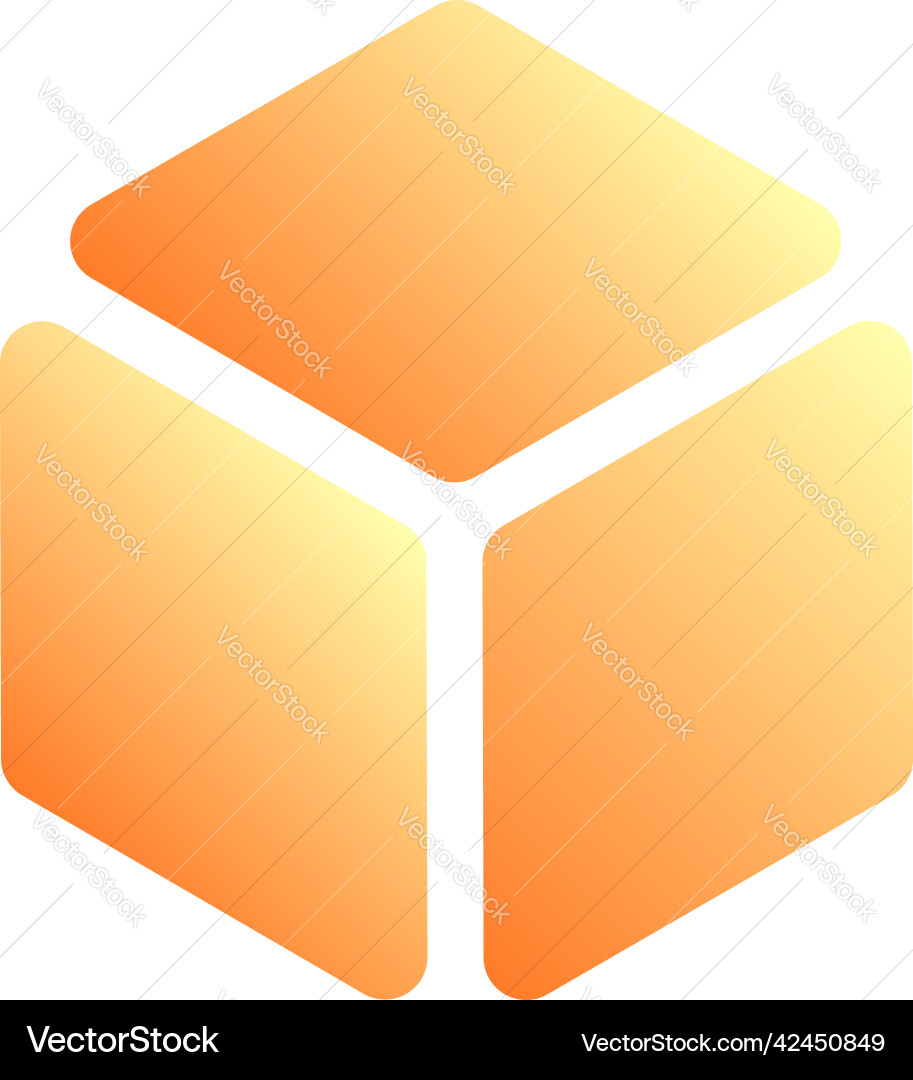 Isometric cube element icon cubist abstract 3d Isometric cube element icon cubist abstract 3d vector image