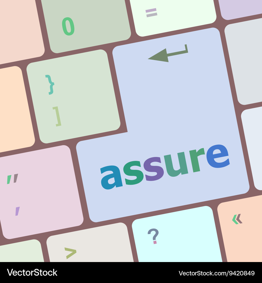 Keyboard with enter button assure word vector image