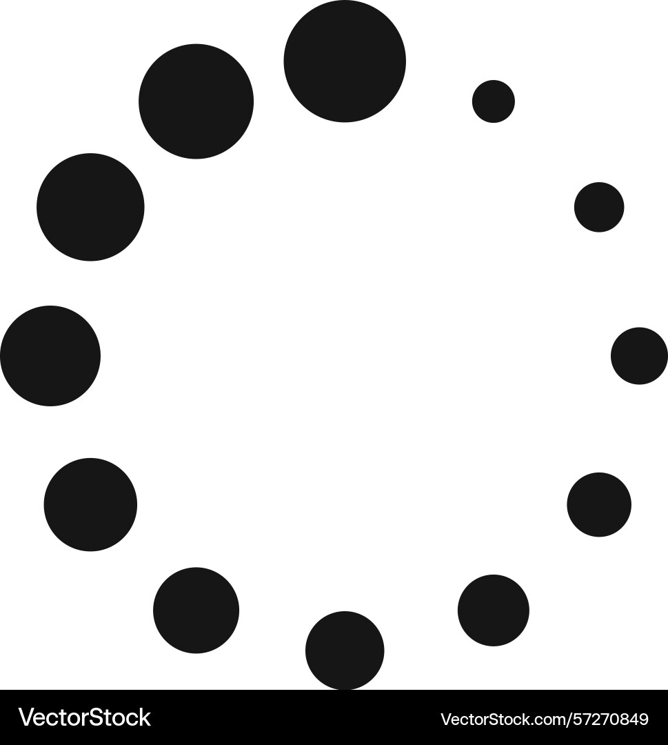 Loading icon featuring twelve black dots arranged Loading icon featuring twelve black dots arranged vector image