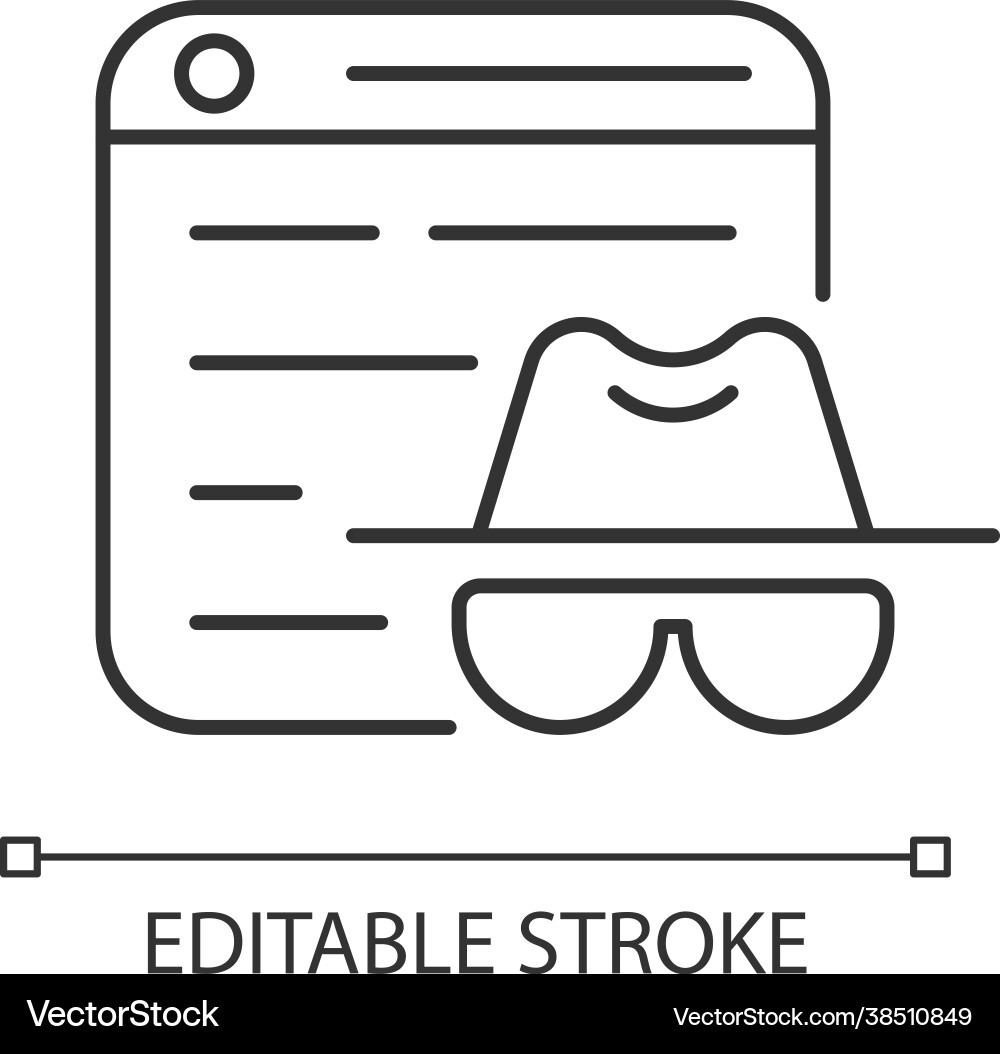 Private browsing linear icon Private browsing linear icon vector image