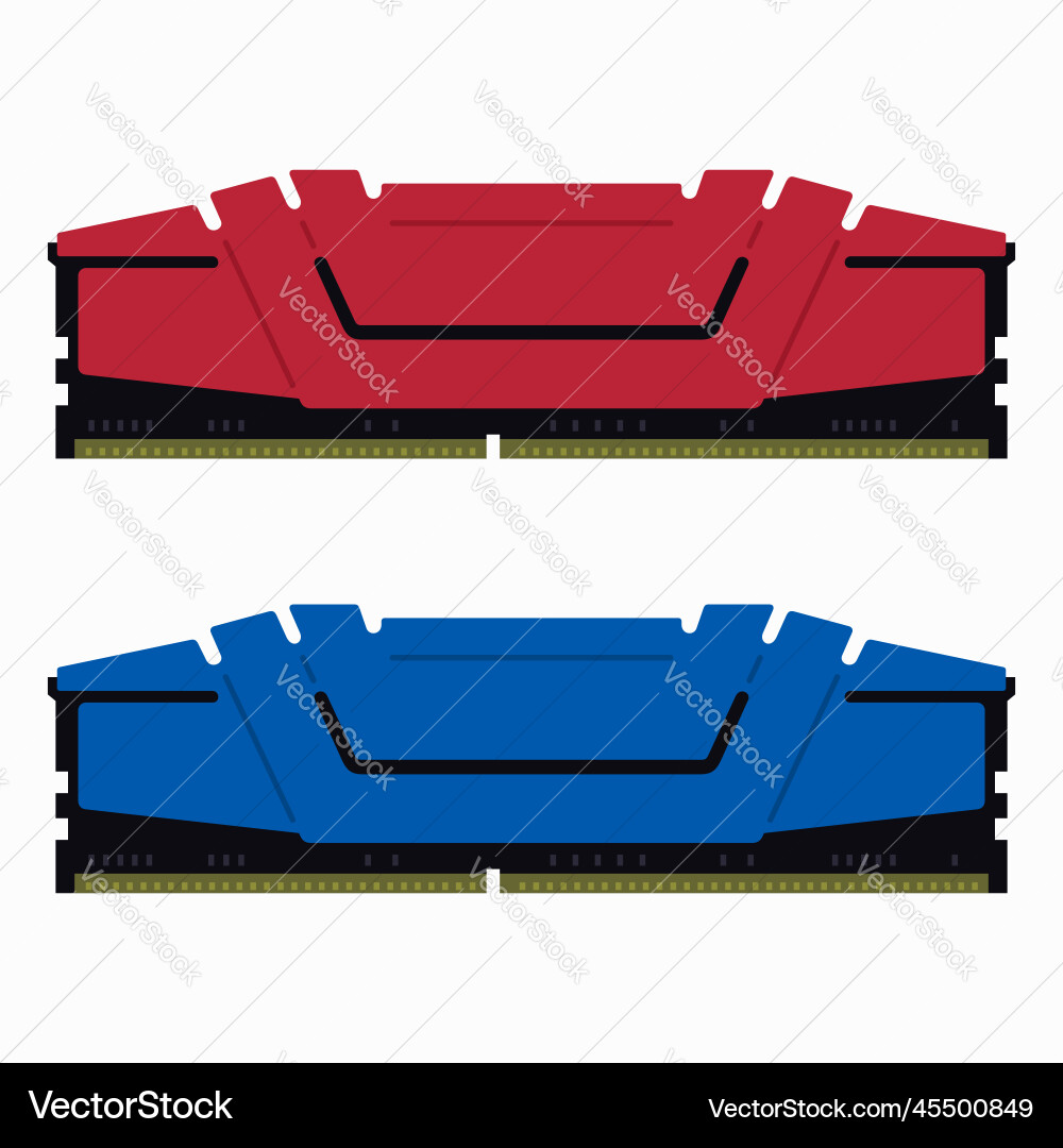 Ram computer gaming memory module vector image