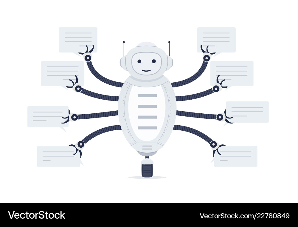 Robot Chatbot with Speech Bubbles vector image