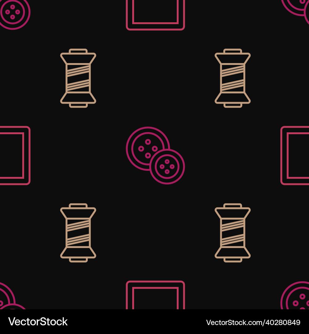 Set line sewing pattern thread and button Set line sewing pattern thread and button Vector Image