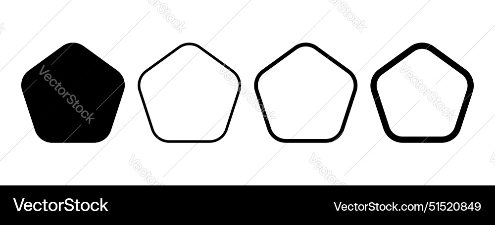 Set of geometric polygon shapes and frames with 5 vector image