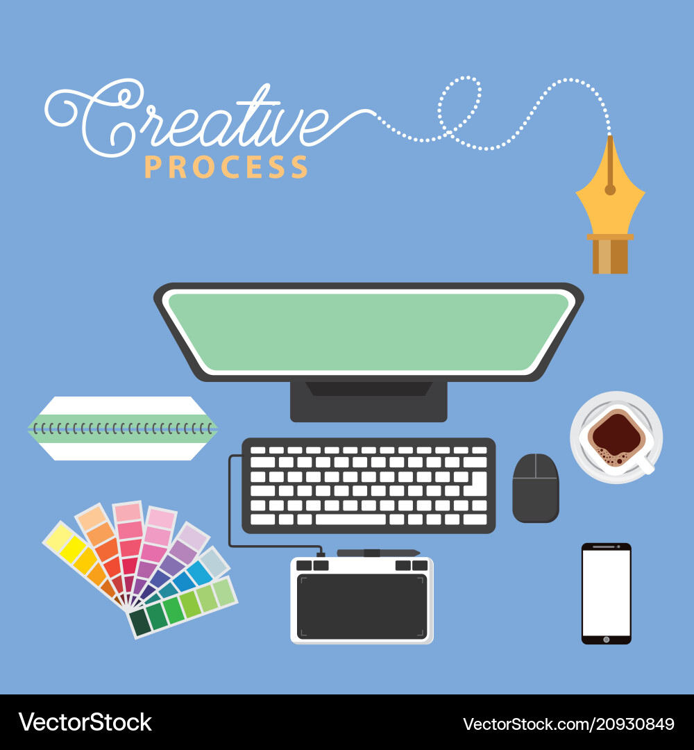 Working process tools vector image