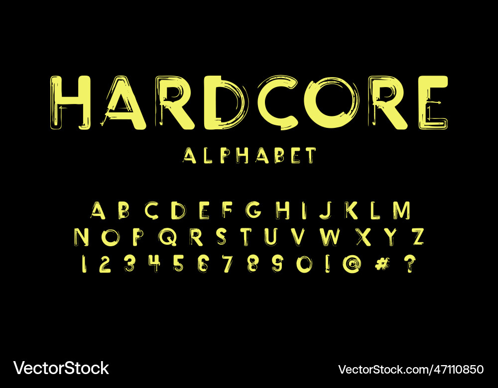 Abstract styled modern bold font with rough textur Abstract styled modern bold font with rough textur vector image