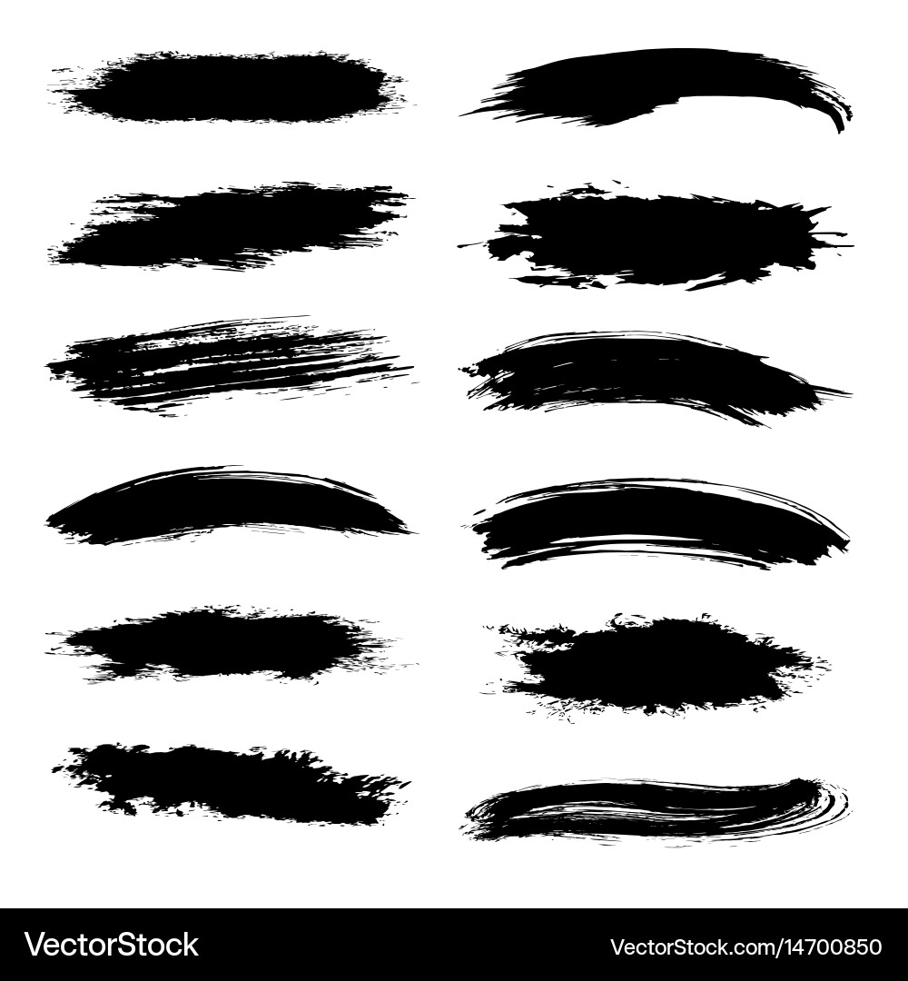 Black Ink Splatter & Blob Set vector image