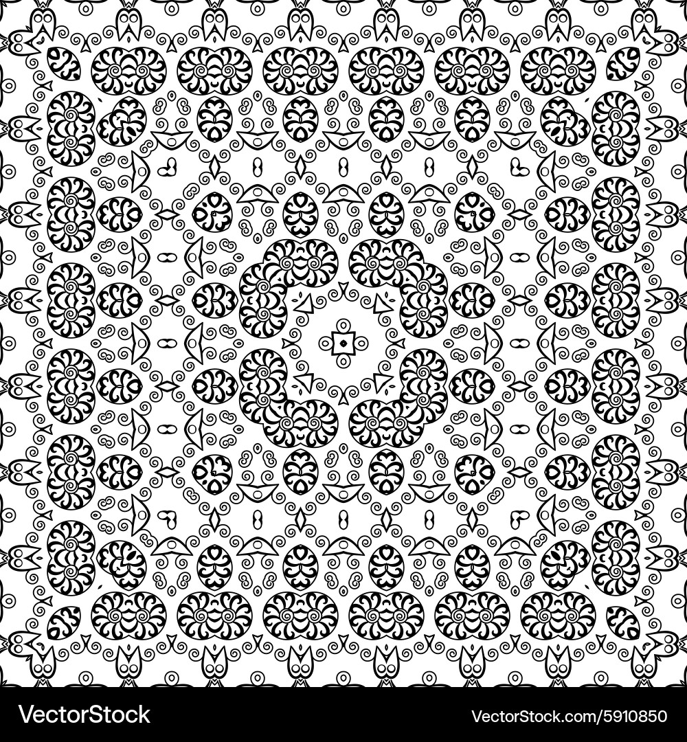 Black Outline Circular Pattern Vector Image