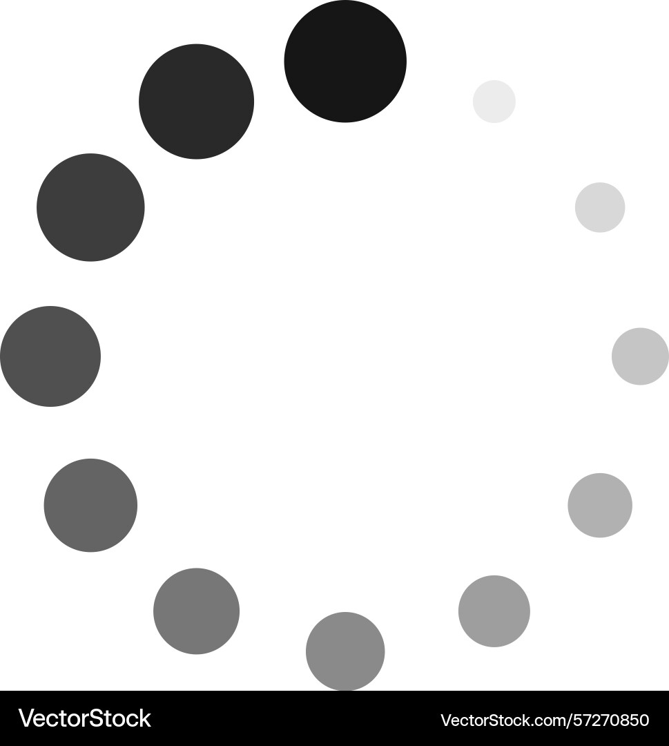 Circular progress indicator with gradually fading Circular progress indicator with gradually fading Vector Image