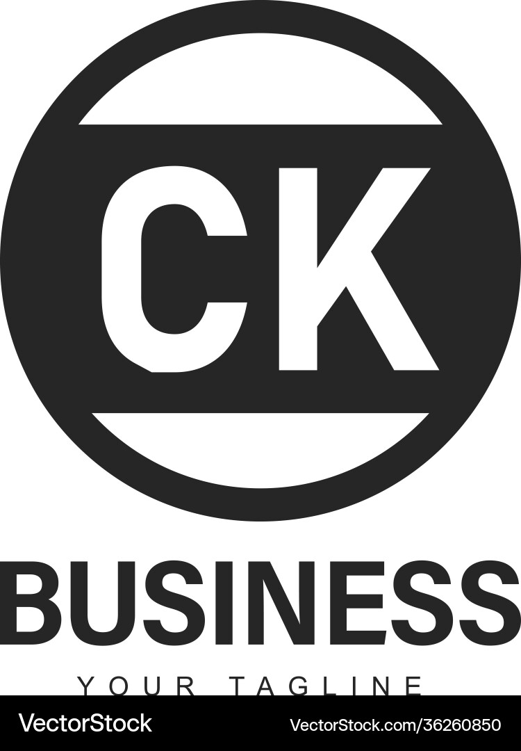 Ck initial a logo design with abstract style vector image