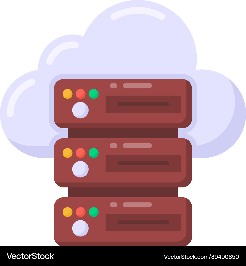 Cloud database vector image