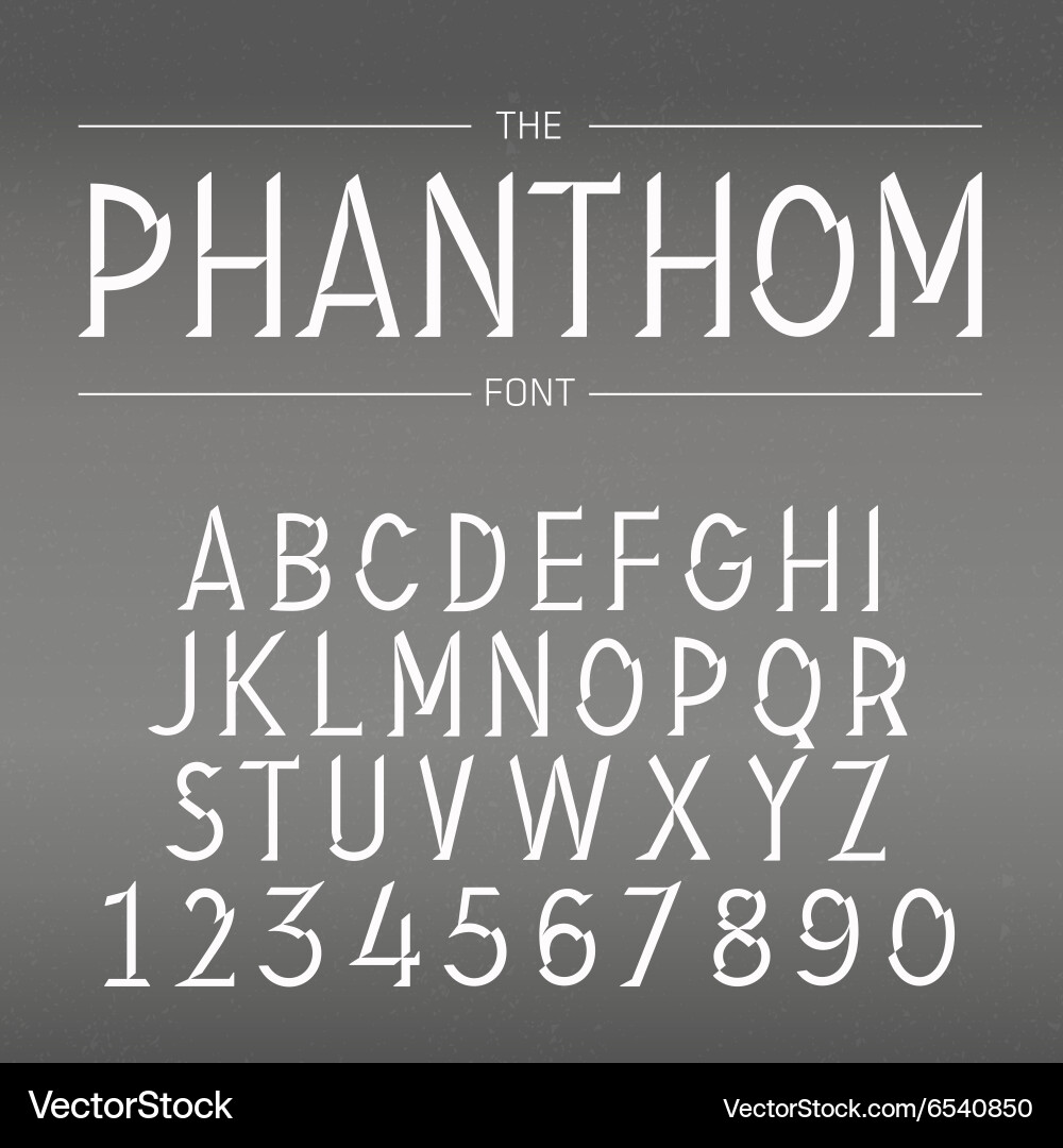 Elegant Shadow Font vector image