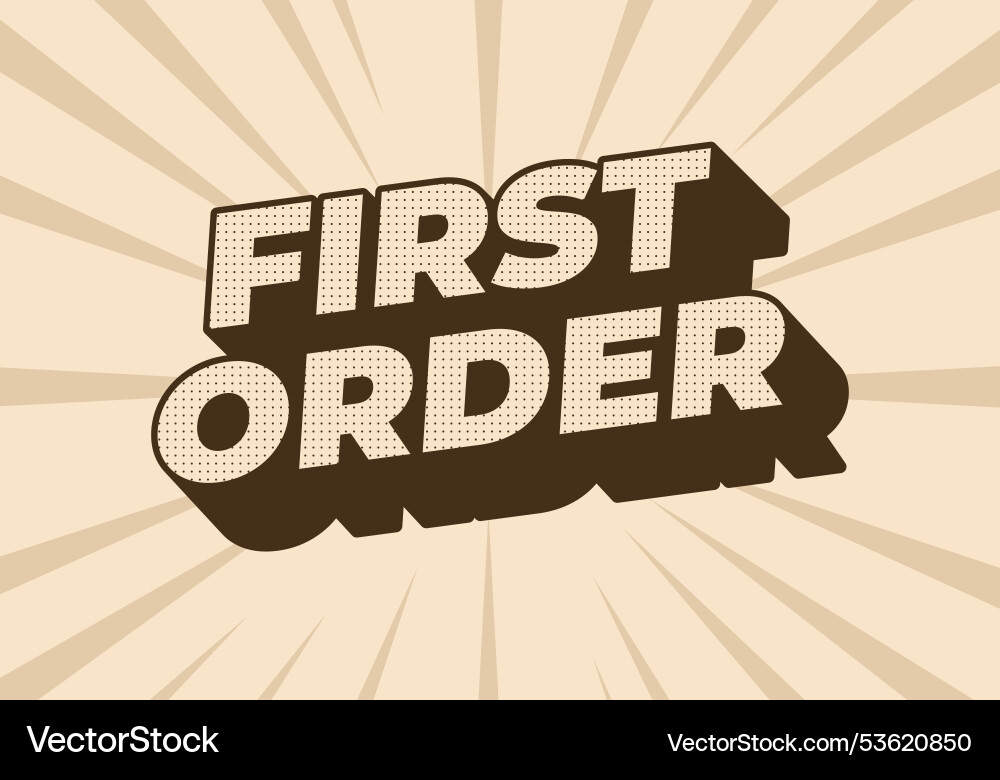 First order text effect in 3d style with modern First order text effect in 3d style with modern vector image