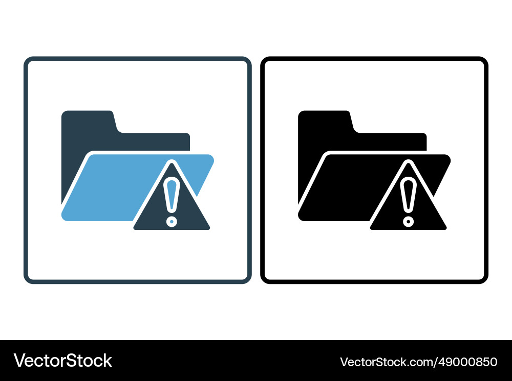 Folder error icon with exclamation mark Folder error icon with exclamation mark vector image