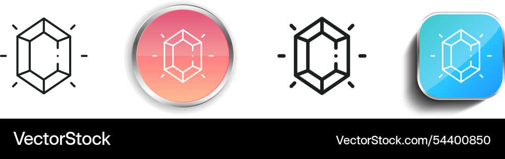 Gem icon thin linear regular and button style vector image