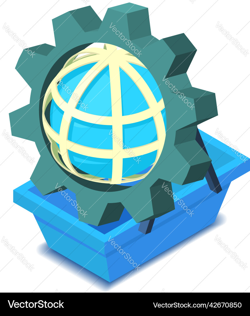 Global logistic icon isometric globe grid Global logistic icon isometric globe grid vector image
