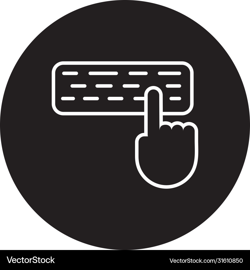 Hand indexing keyboard line style vector image