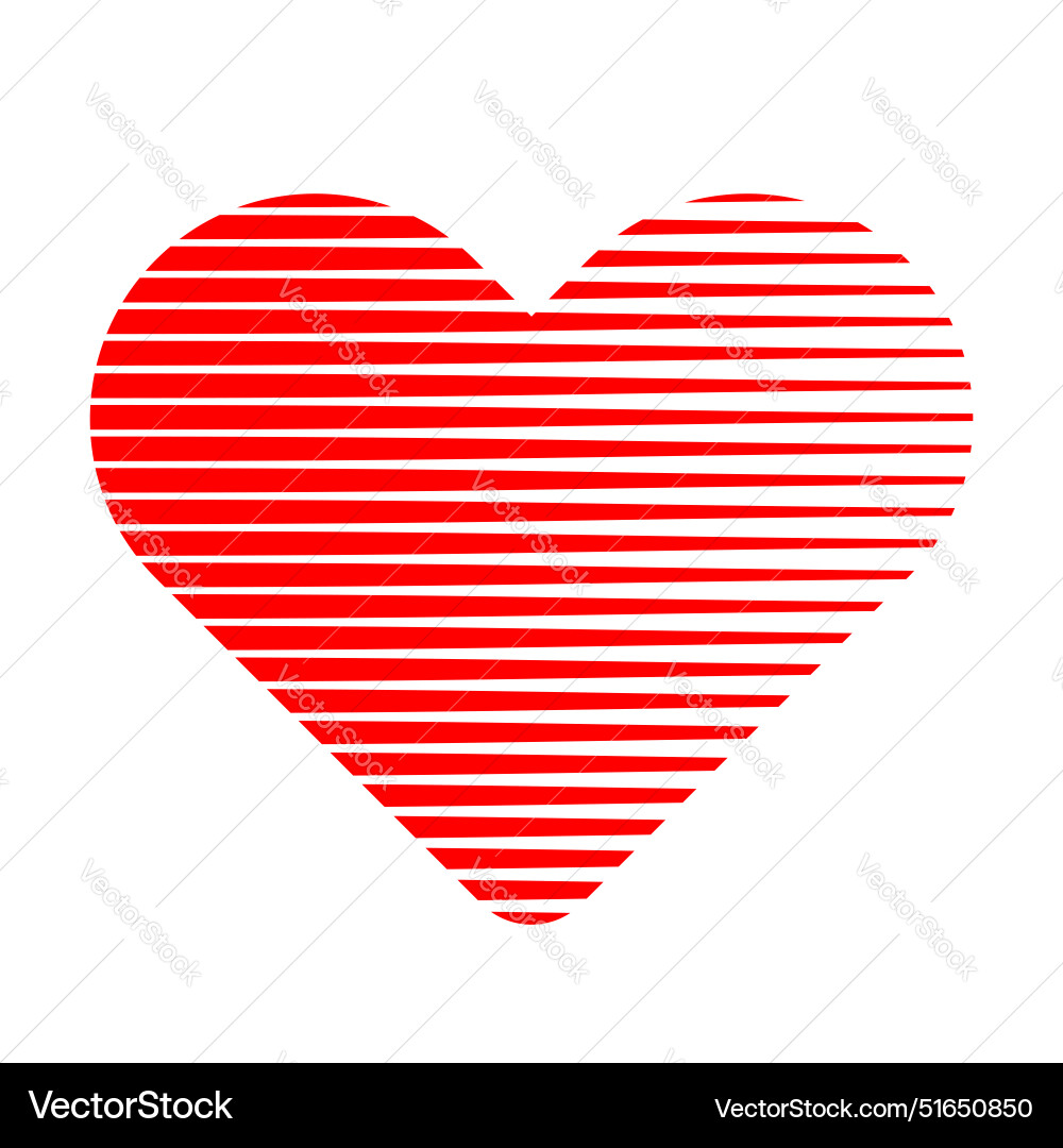 Heart shape with lined pattern icon symbol vector image