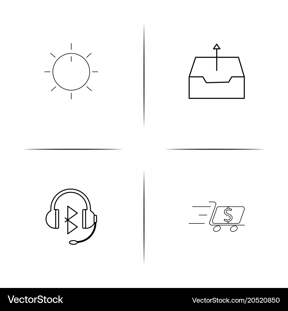 Internet of things simple linear icons set vector image