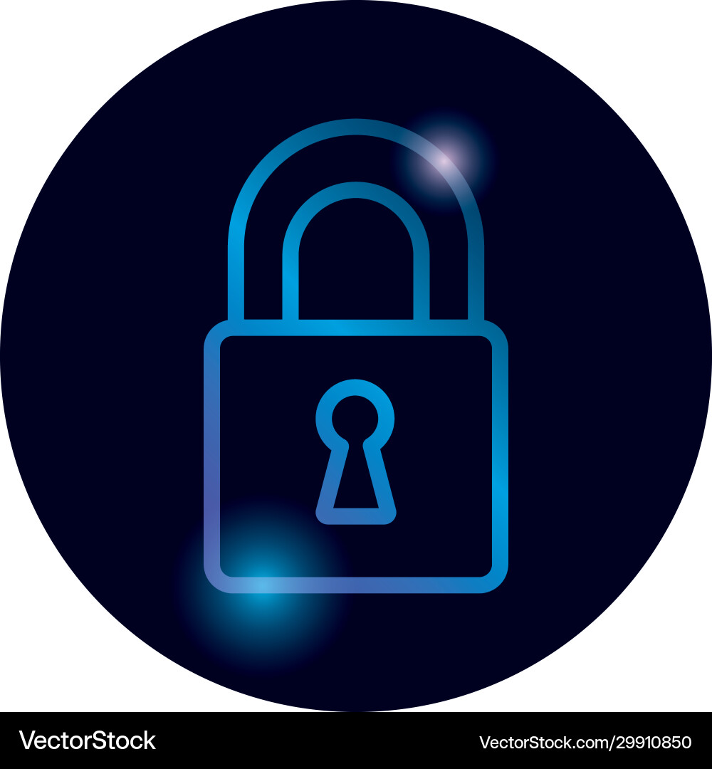 Isolated padlock gradient style icon design vector image