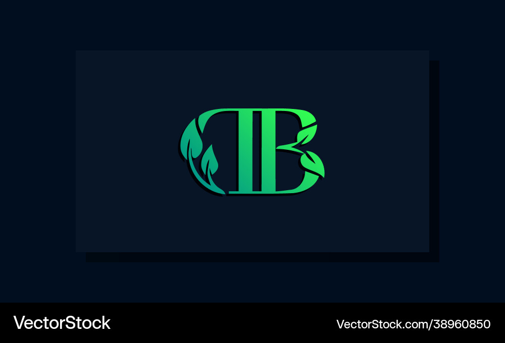 Minimal leaf style initial db logo Minimal leaf style initial db logo vector image