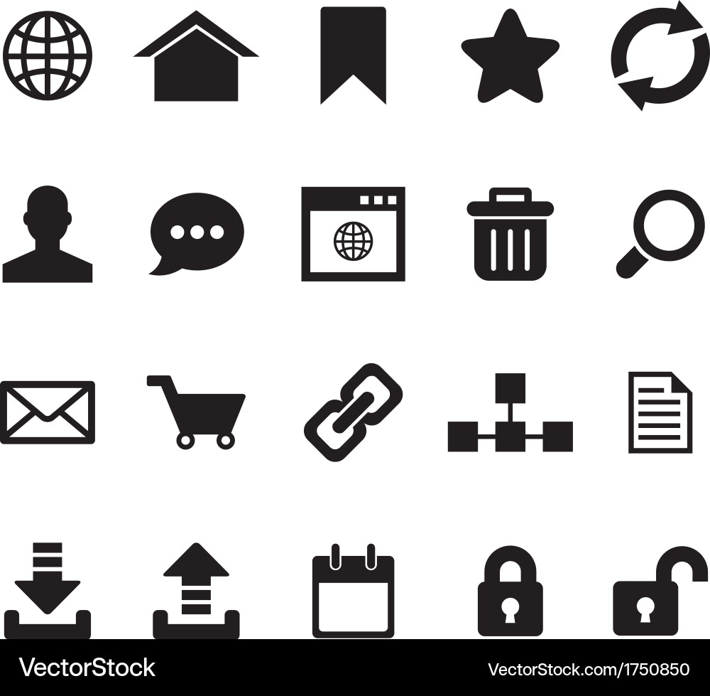 Modern Internet Icon Set Royalty Free Vector Image