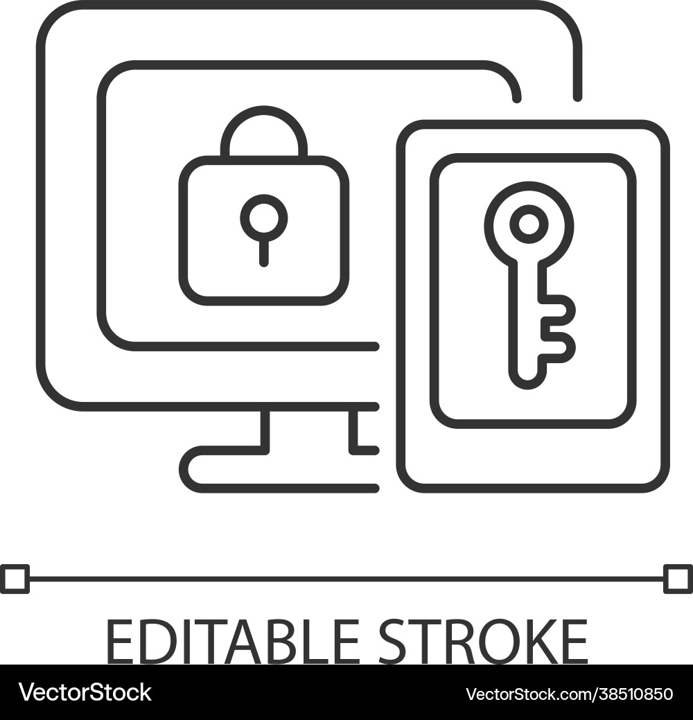 Multi-factor authentication linear icon Multi-factor authentication linear icon vector image