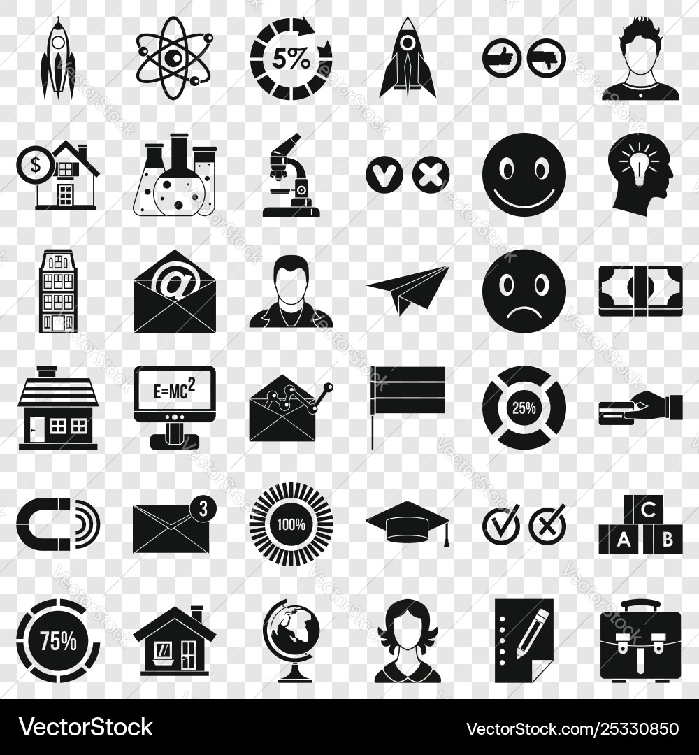 Remote training icons set simple style Vector Image
