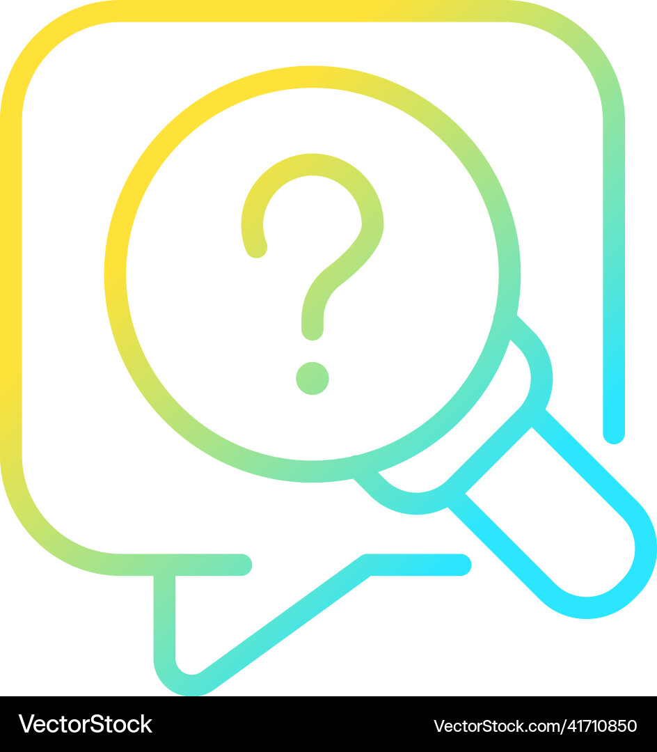 Research question gradient linear icon Research question gradient linear icon vector image