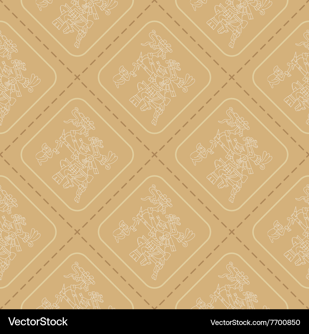 Seamless pattern with symbols from aztec codices vector image