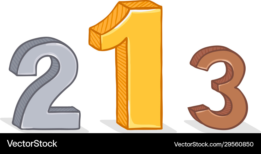 Set top numbers first second and third place Set top numbers first second and third place vector image