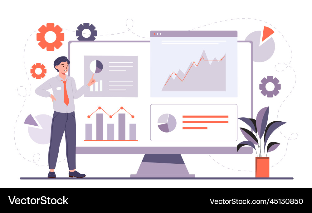 Setup analytics concept Setup analytics concept vector image