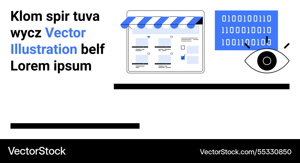 Web interface with eye symbol and binary code Web interface with eye symbol and binary code vector image
