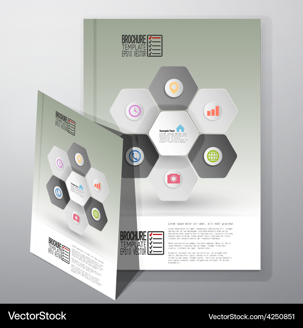 Abstract hexagonal infographic pattern brochure vector image